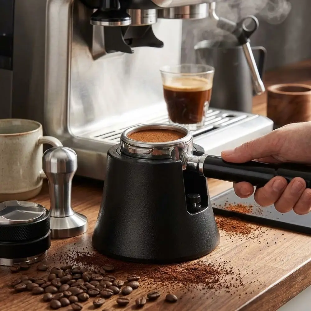 

Держатель для темпера для кофе 51/53/58 мм с регулировкой высоты, слотом для карт и универсальной противоскользящей основой, подставка для эспрессо-рукоятки