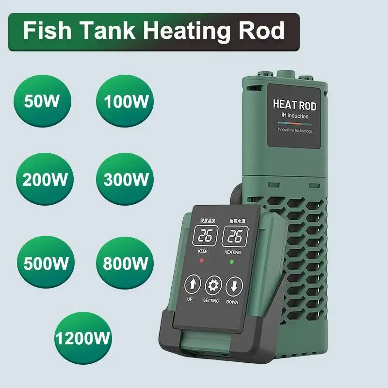 

Aquarium Submersible Heater Fish Tank LCD Display Adjustable Water Heating Rod Constant Auto Temperature