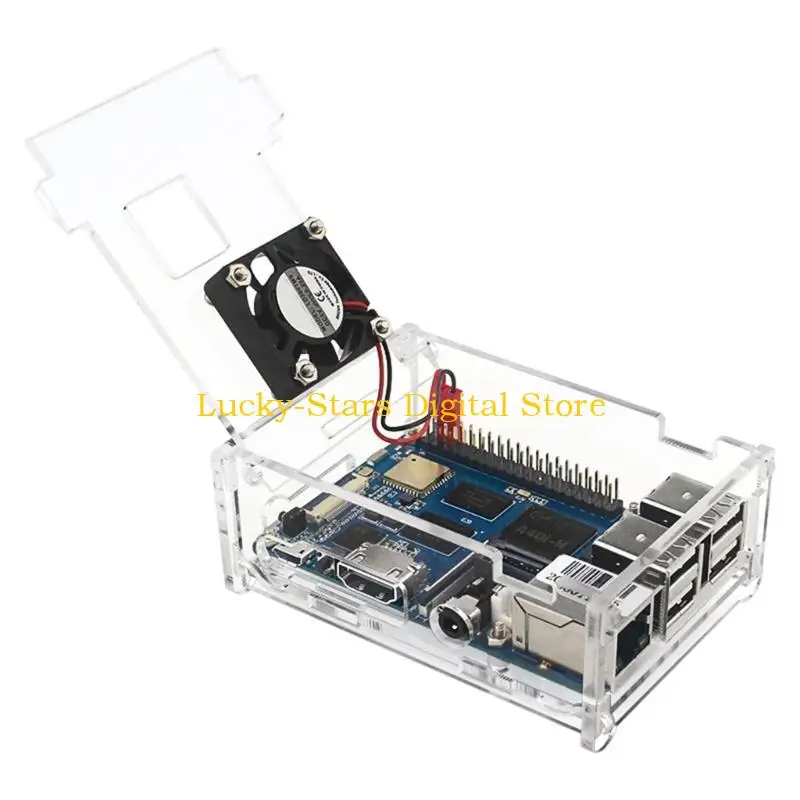 T3ee Case for Banana Tampa acrílico transparente para estojo com ventilador refrigeração