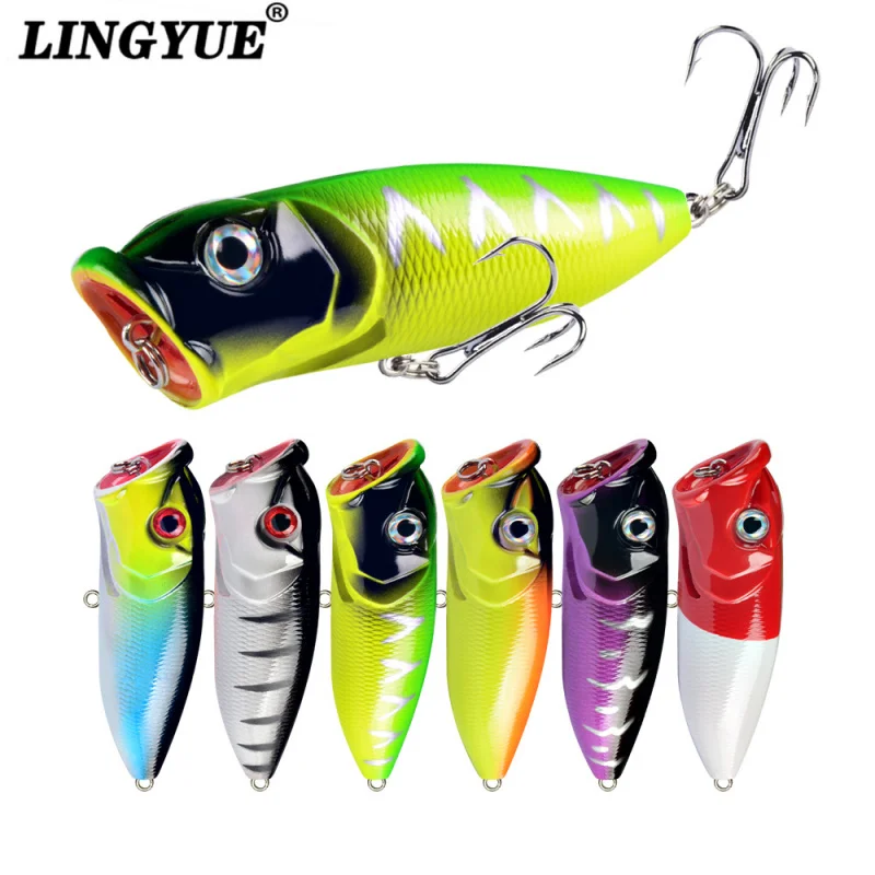 

6 # Новая приманка Luyapopper с усиленными крючками, 6,5 см, 12 г, 6 шт., рыболовные приманки для пресной и соленой воды