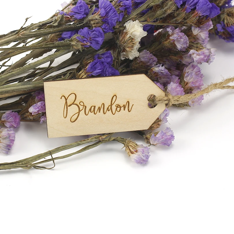 Personalized Wooden Name Tags, Wooden Table Settings, Wedding Seating Arrangement Tags, Custom Guest Name, Wedding Decoration