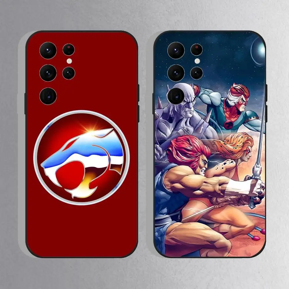 

T-ThunderCatsS Phone Case For Samsung S25,S24 Ultra,S20,S30 plus,S22 Plus,S23,Ultra 5G Silicone Black Shell