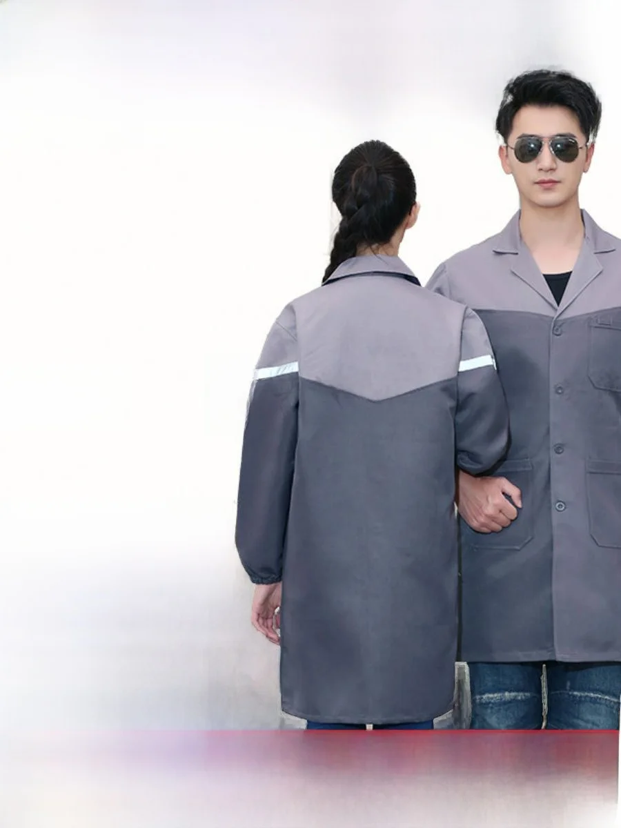 

Reflective Strip Work orm Long Coat Men's Wear Resistant Moving Labor Protection Clothing Spring Autumn Long Jaet