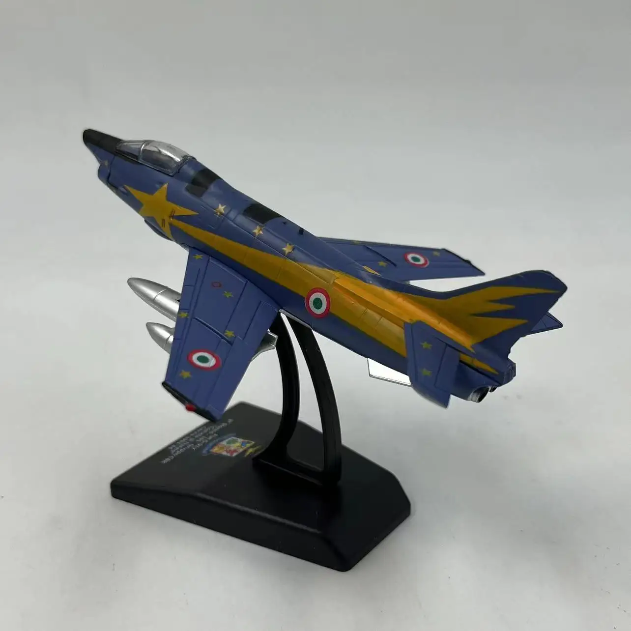 1:100 Scale Fiat G-91Y Military Combat Aircraft Model Alloy & Plastic with Additional Support Base Simulation Airplane