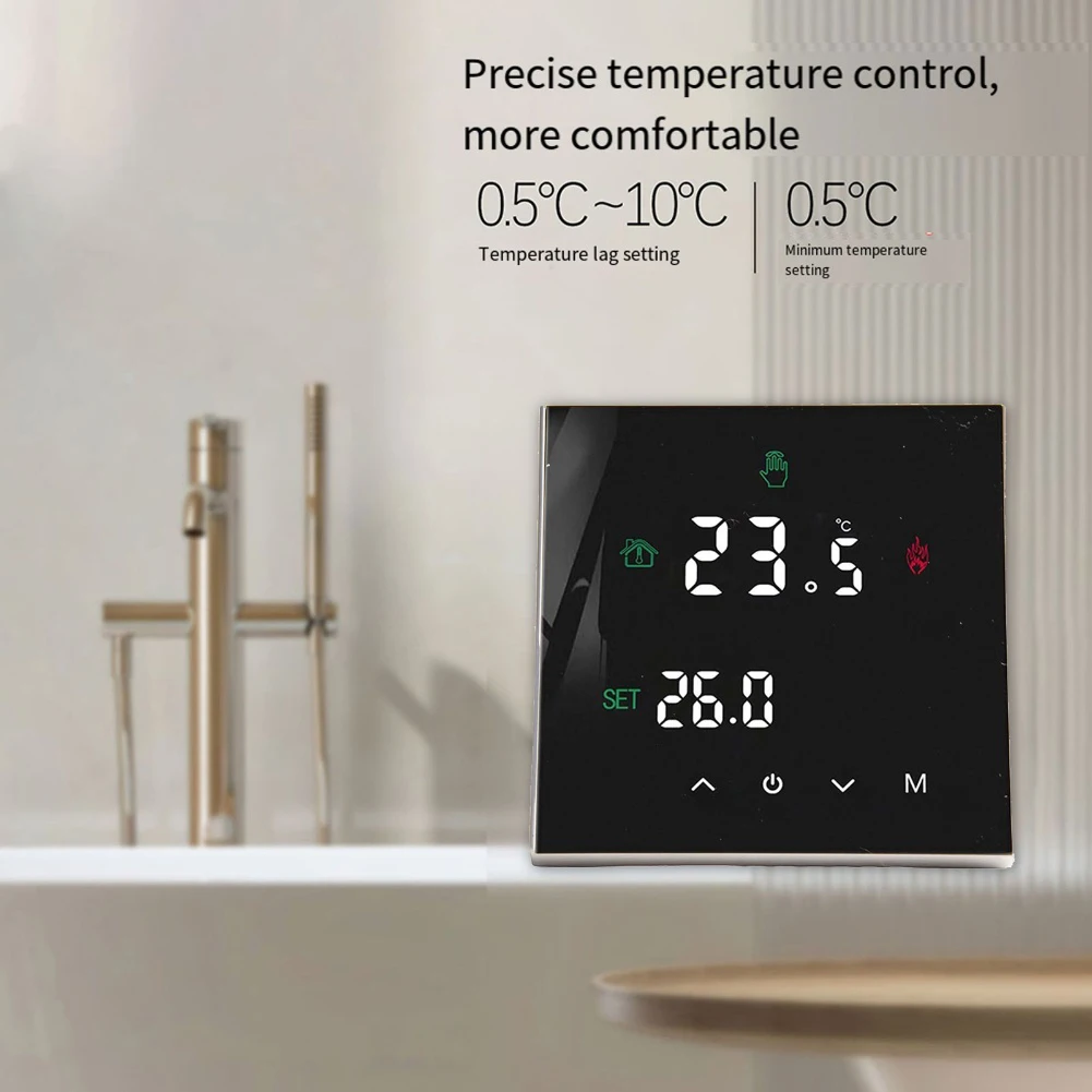 

Энергосберегающий регулятор температуры с термостатом с сенсорным ЖК-экраном для электрического подогрева пола и системы обогрева газовых котлов