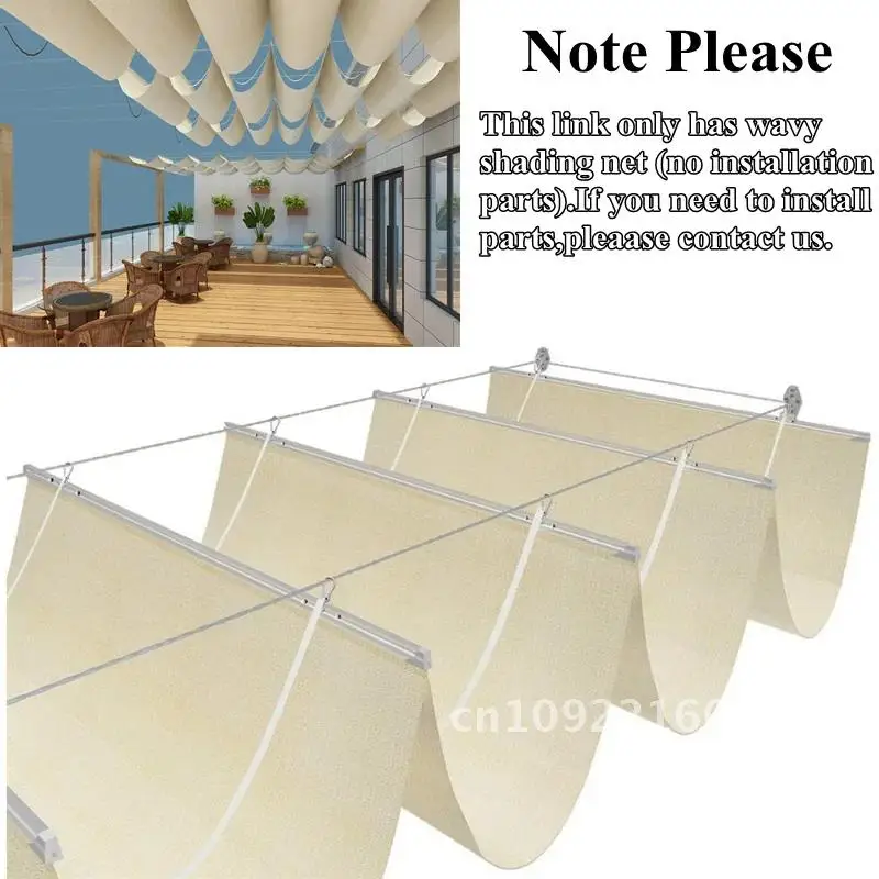 White Telescopic Wave Sun Shade Net Installation Accessories Pavilion Canopy Sail Swimming Net Shade Pool Awning Outdoor Shading