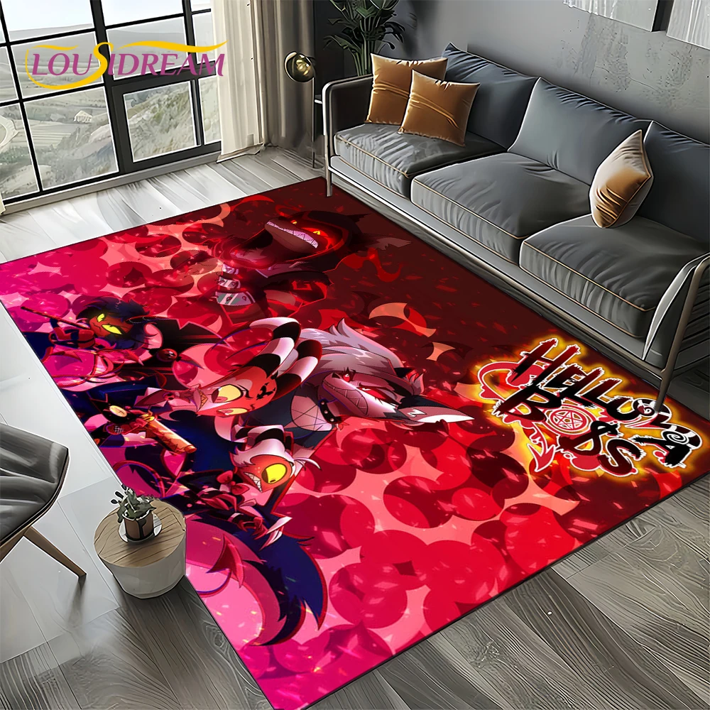 2025 H-Helluva Boss Blitzo Cartoon Carpet Rug for Bedroom Living Room Home Sofa Decoration,kids Game Play Decor Floor Mat Gift