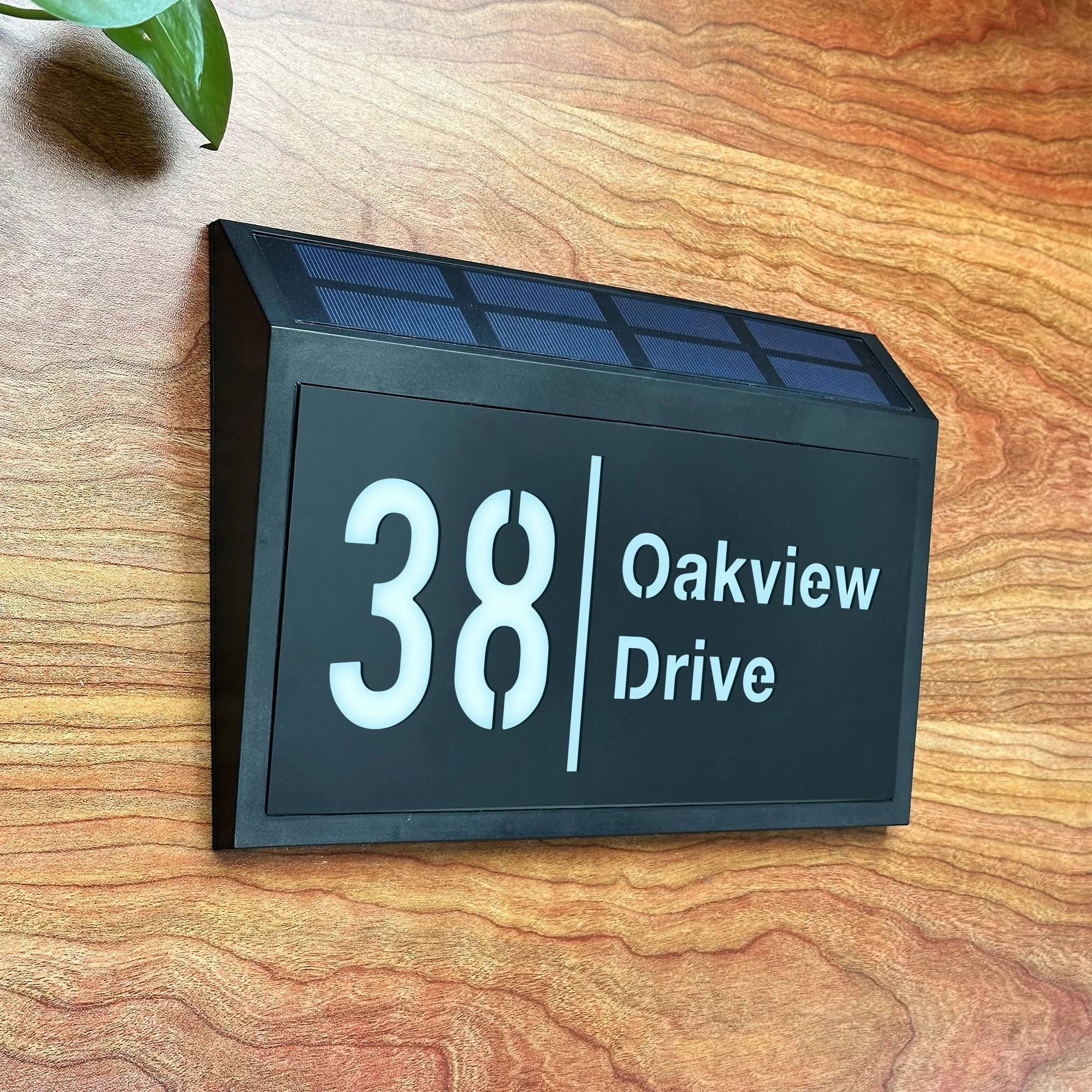 شخصية رقم المنزل في الهواء الطلق ضوء الشمس LED الخلفية عنوان اللوحة في الهواء الطلق مخصص منزل تسجيل لديكور باب المنزل #3