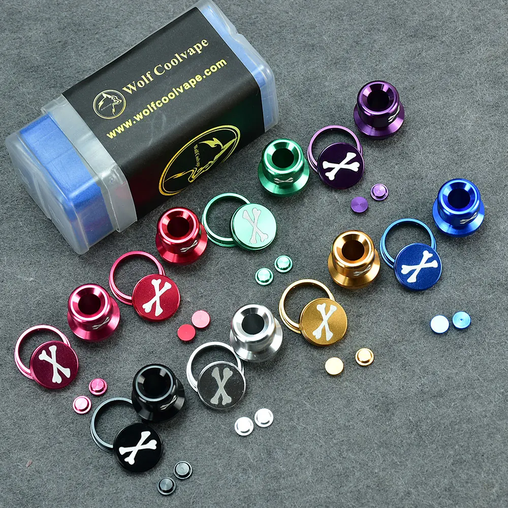 Wolfcoolvape-Juego de botones de punta de goteo 510 mission v1, punta de goteo para dotMod dotAIO V2, material de aluminio