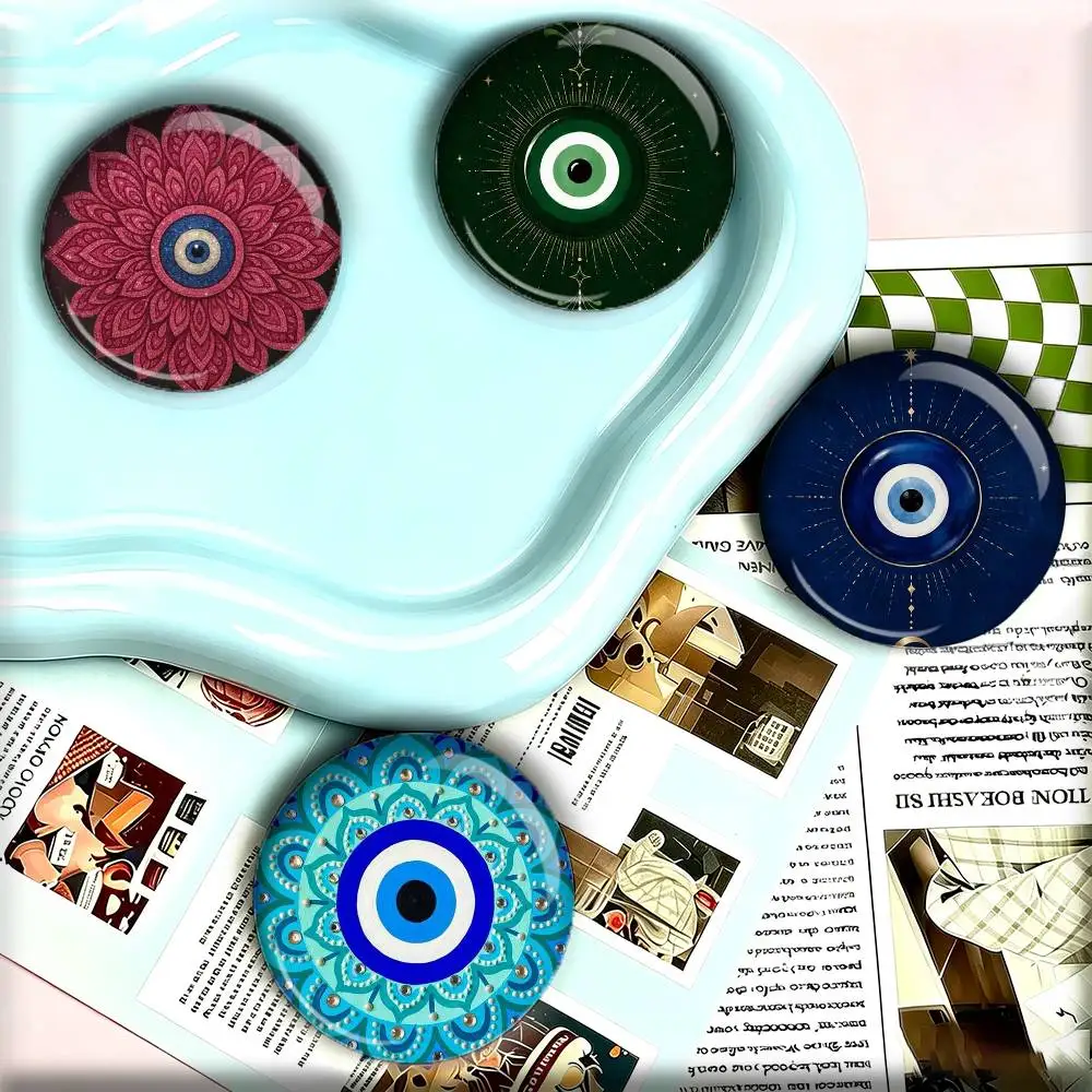 T-Turkey Evil Eye Lucky  25 32 44 58 75mm Badges Personalized Round Brooches Pins Accessory Gift