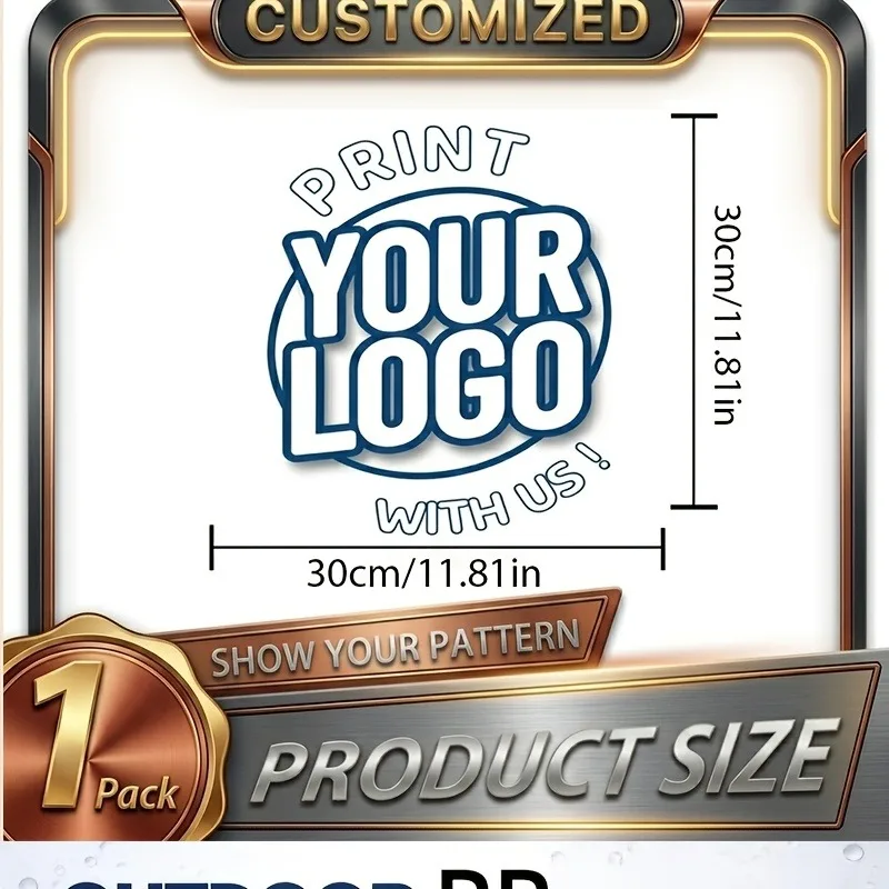 1 Large PVC Car Decal, Available with Custom Logo Printing. Waterproof and Removable. Durable and Self-Adhesive; Leaves No Resid