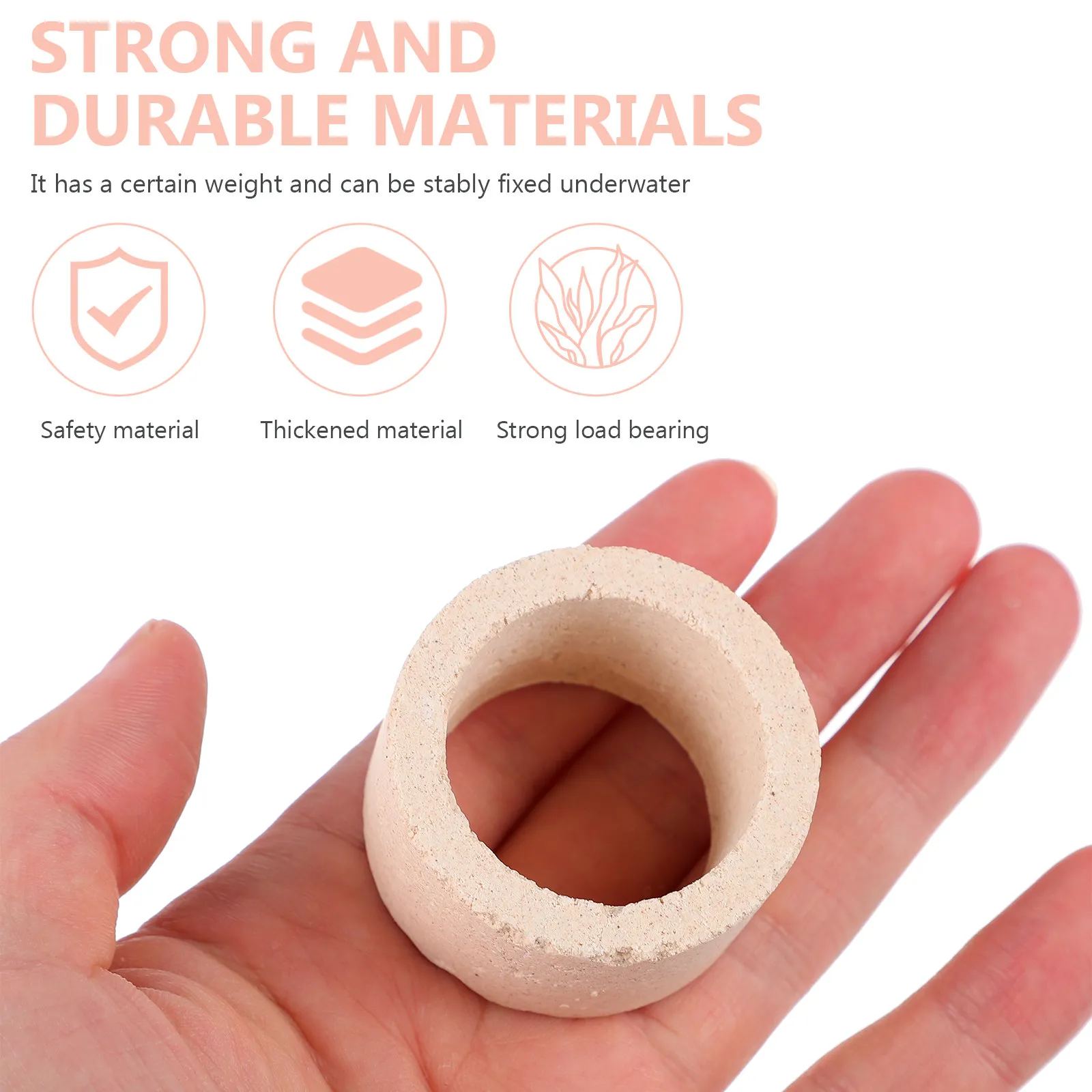 5Pcs Aquatic Plant Fixed Ring Heavy Duty Pottery Ring Sinks Naturally No Sand Needed Small Tank Water Grass Decoration