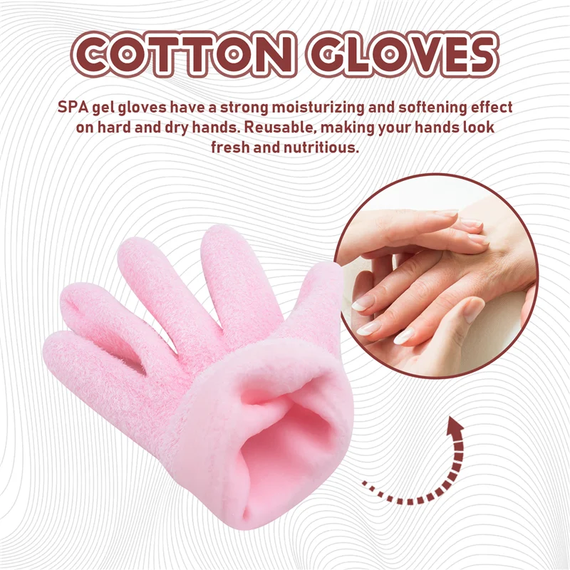 M04K Увлажняющие перчатки с гелевой подкладкой, хлопчатобумажные перчатки с эфирными маслами и витаминами для ремонта экземы, сухих грубых и потрескавшихся рук