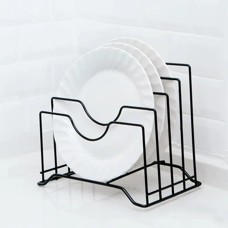 1 PCS Creative Metal, Bold Iron Art, Versatile Four Card Pot Cover Rack, Kitchen Countertop, Cutting Board, Storage Rack