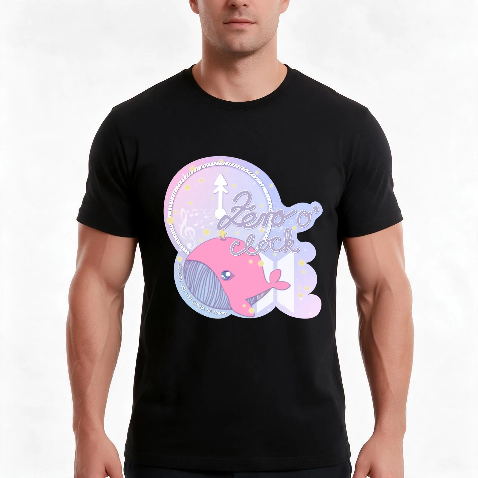 Zero O ’Clock T-Shirt Summer Casual Cotton Tee Oversized Streetwear Tops Vintage Graphic Print Loose Fit Short Sleeve