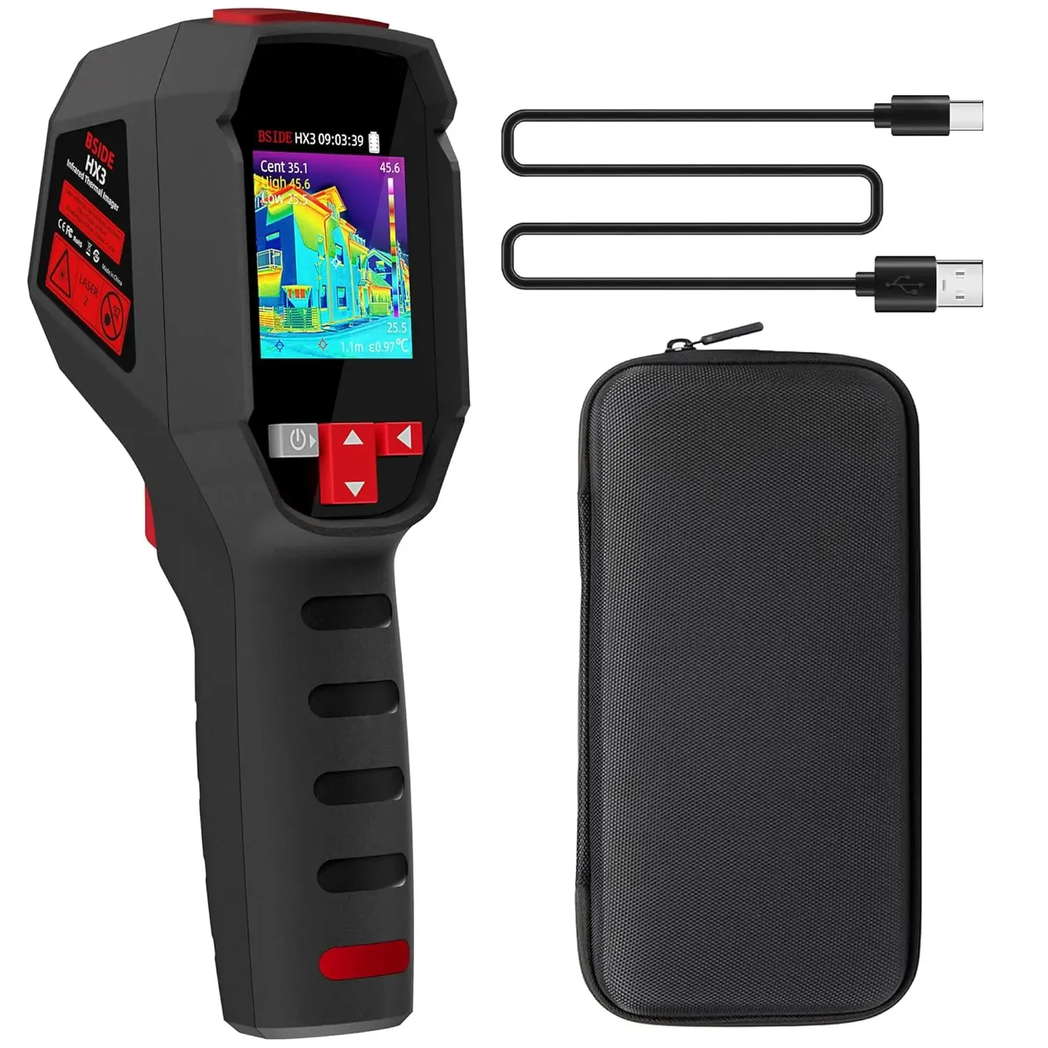 

BSIDE Thermal Imaging Camera 240 x 240 Resolution Handheld Infrared IR Camera, 15 Thermal Palettes with 320 x 240 Full-Viewing T