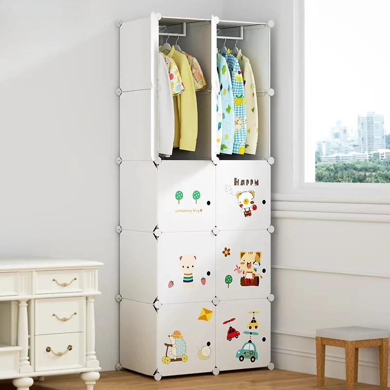 

Modern Display Wardrobe Storage Organizer Bedroom Clothes Partitions Plastic Cabinet Wardrobe Open Guarda Roupa Home Furniture