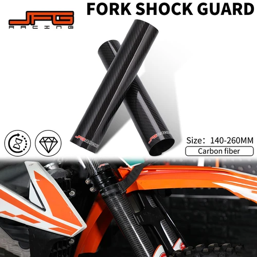 JFG-protector de horquilla delantera de fibra de carbono para motocicleta, accesorio de cubierta envolvente para EXC SX SXF XC XCF XCW CRF YZ 125 250 350 450 Pit Dirt Bike