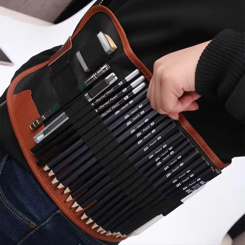 مجموعة رسم قلم فحم مجموعة كاملة من الطلاب مع أدوات الرسم لوازم فنية احترافية للمبتدئين رسم ضروري