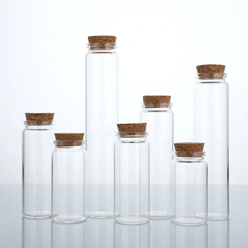 

10Pcs 20ML-150ml 37mm Empty Glass Bottles With Cork Stoppers Wishing Bottle DIY Decoration Glass Vials For Wedding Party Artware