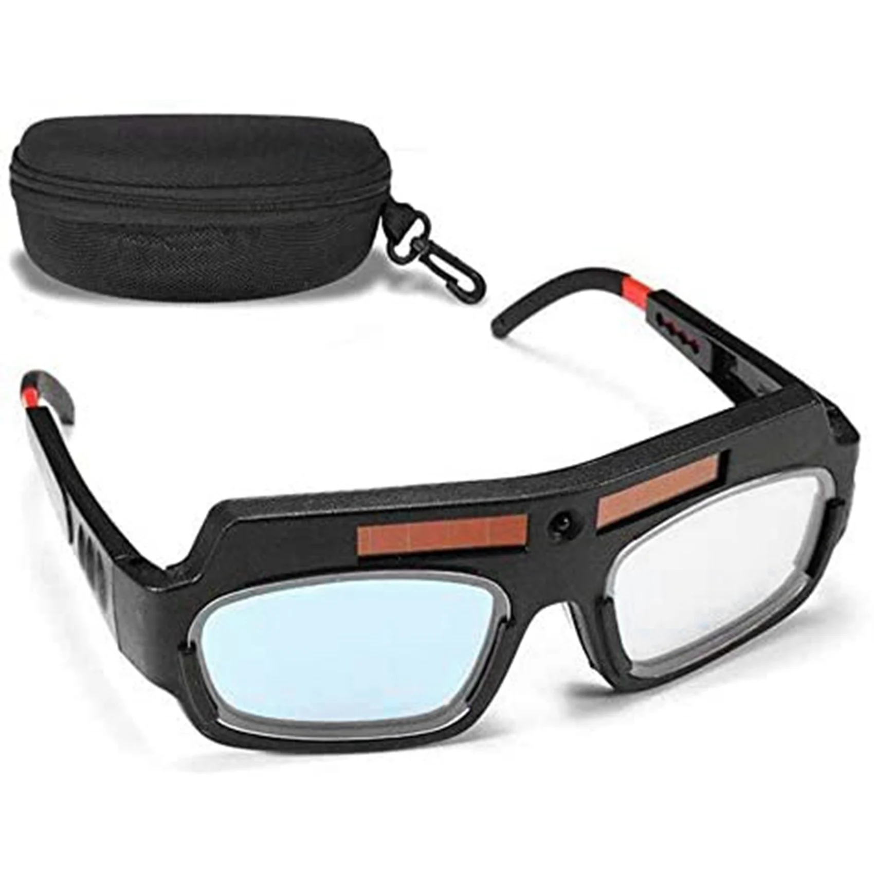 ABZZ-2X Solar Powered Auto Darkening Welding Mask Helmet Goggles Welder Glasses Arc Anti-Shock Lens With Storage Case