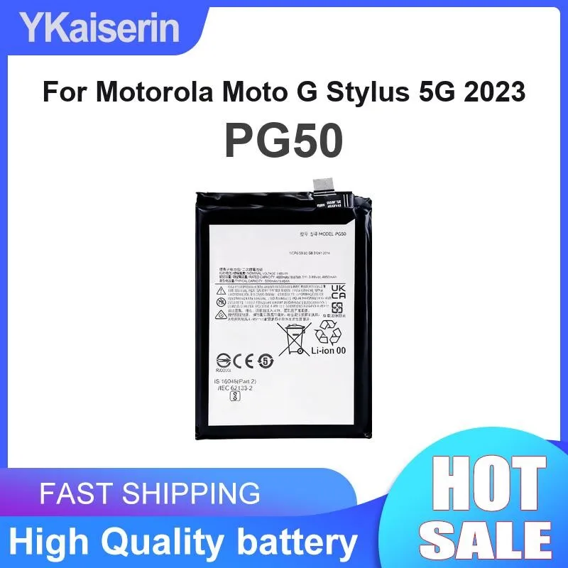 Износостойкий аккумулятор 5000 мАч для Motorola Moto G Stylus 5G 2023, надежная замена аккумулятора мобильного телефона PG50