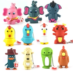 animal  Elephant 4GB cartoon usb flash drive cute little yellow chicken 8GB 16GB pendrive 32GB U disk 64GB 128GB memory stick