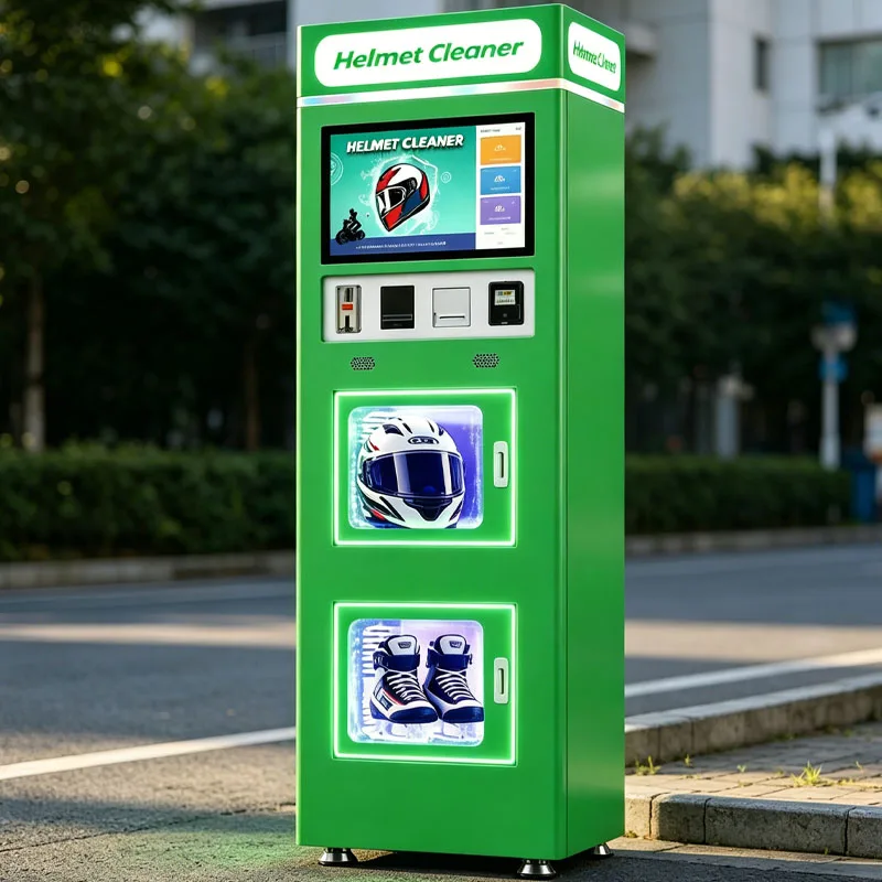 Helmet Washer Vending Kiosk Self Service Cleaning Station for Motorcycle Riders Wholesale Customized