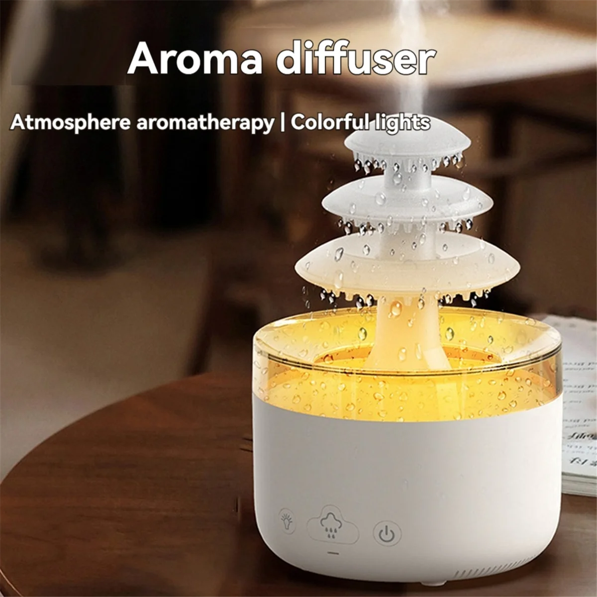 Relax Cloud Rain Diffuser Humidifier Raindrop Aromatherapy Machine Ultrasonic Atomization Humidification Colorful Lamp