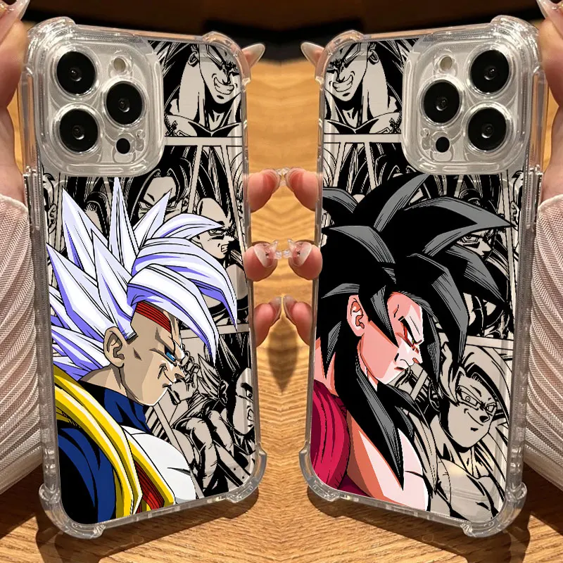 

Dragons Balls GT Saiyans Vegeta Goku Phone Case Clear For iPhone 17 16 14 15 11 12 13 Pro Max 16E 15 16 Plus 17 Air Soft Cover