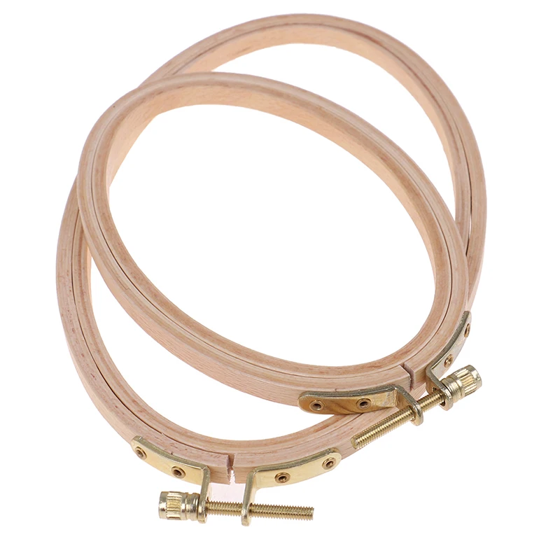 Wooden Bamboo Embroidery Frame Oval Embroidery Hoop Ring Cross Stitch Machine DIY Needlecraft Household Sewing Tool