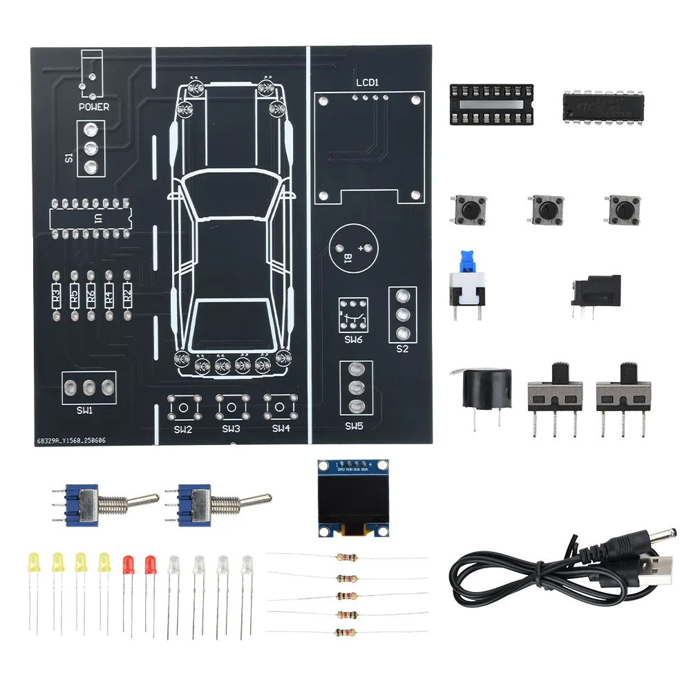 DC 5V Car Driving Simulator Electronic Project DIY Soldering Practice Kit for Students Learn Welding Practice with DIY Parts