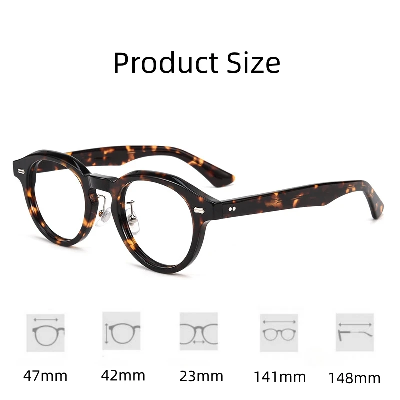 FIRADA 2023 Fashion Transparent Eyewear Women Vintage Acetate fiber Glasses Round Prescription Eyeglasses Frame For Men KBT98611