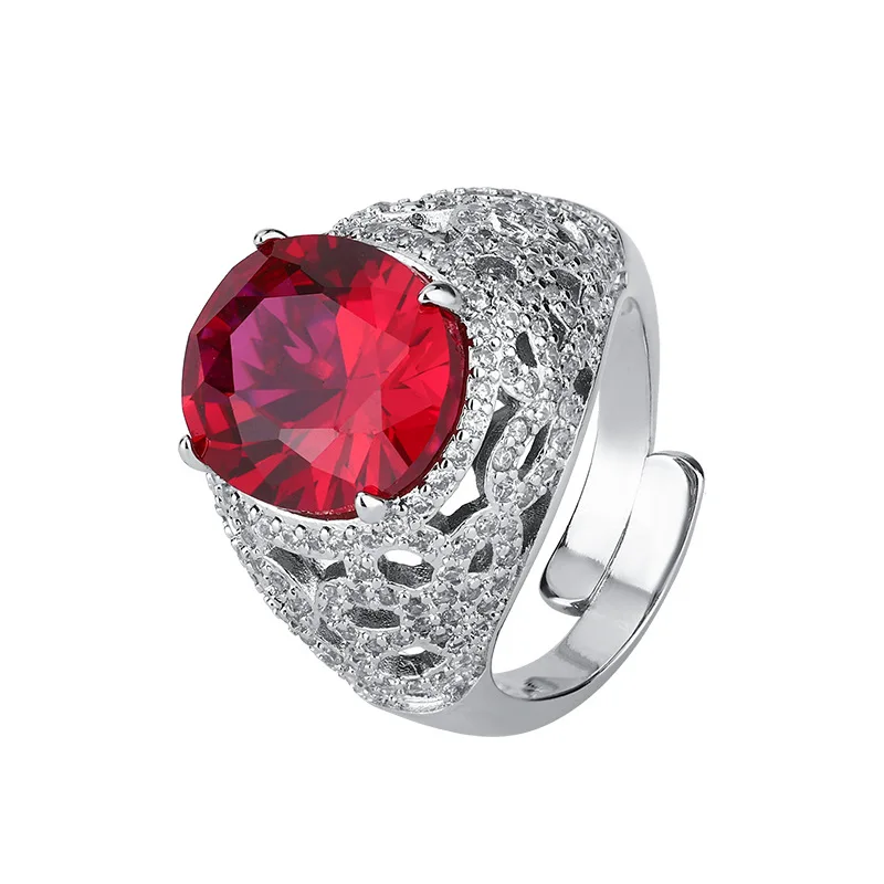 Jewelry Gold-Plated Vintage Fashion Gemstone Egg-Shaped Elegant Ring for Women 12*14