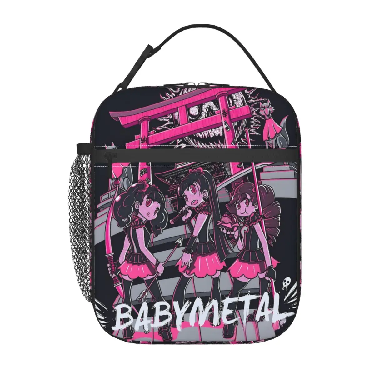 

Custom Babymetal Band Portable Lunch Box Women Leakproof Hip-hop Thermal Cooler Food Insulated Lunch Bag Kids School Children
