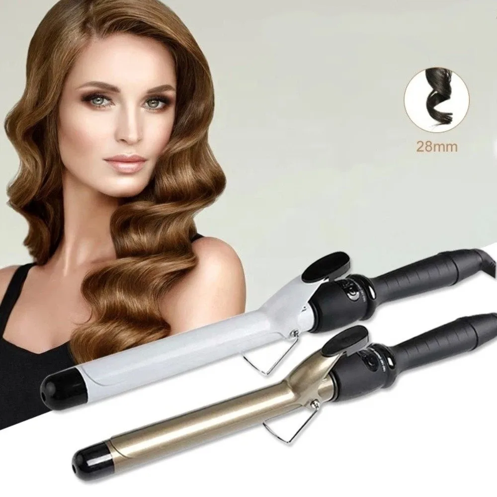 

28mm Barrel Electric Curling Iron Plastic Casing 360 Degree Rotation Professional Hair Curler Anti Scalding Top Insulation