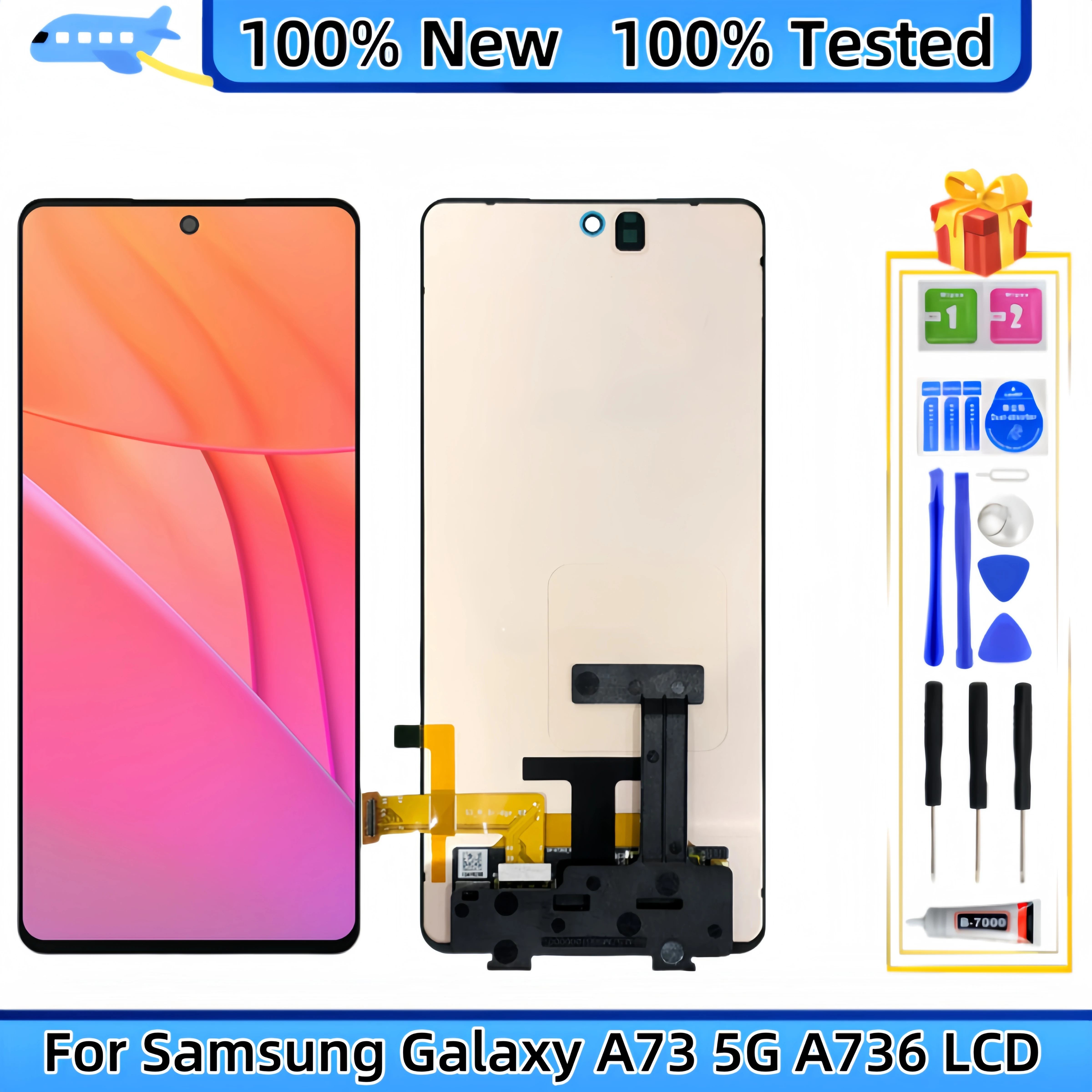 LCD Display Touch Screen Digitizer Assembly Replacement,Fit for Samsung Galaxy A73 5G, A736, SM-A736B, SM-A736B/DS