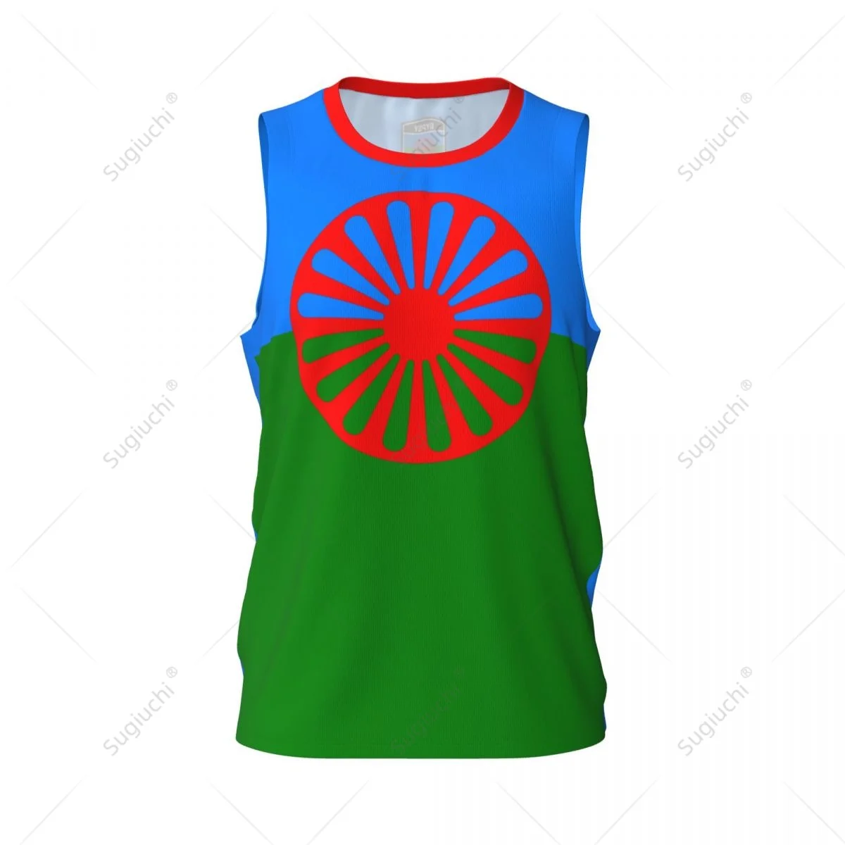 Rom Gypsy Flag Men Basketball Sports Running Fitness Multifunction Sleeveless tshirt Exclusive Custom Name Nunber