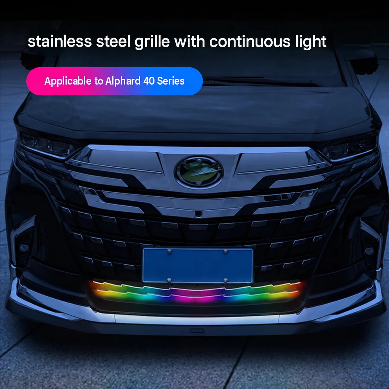 Car Front Grille Light for Toyota Alphard Vellfire 40 Series 7 Color Remote Control Model Specific 2PCS Exterior Lighting