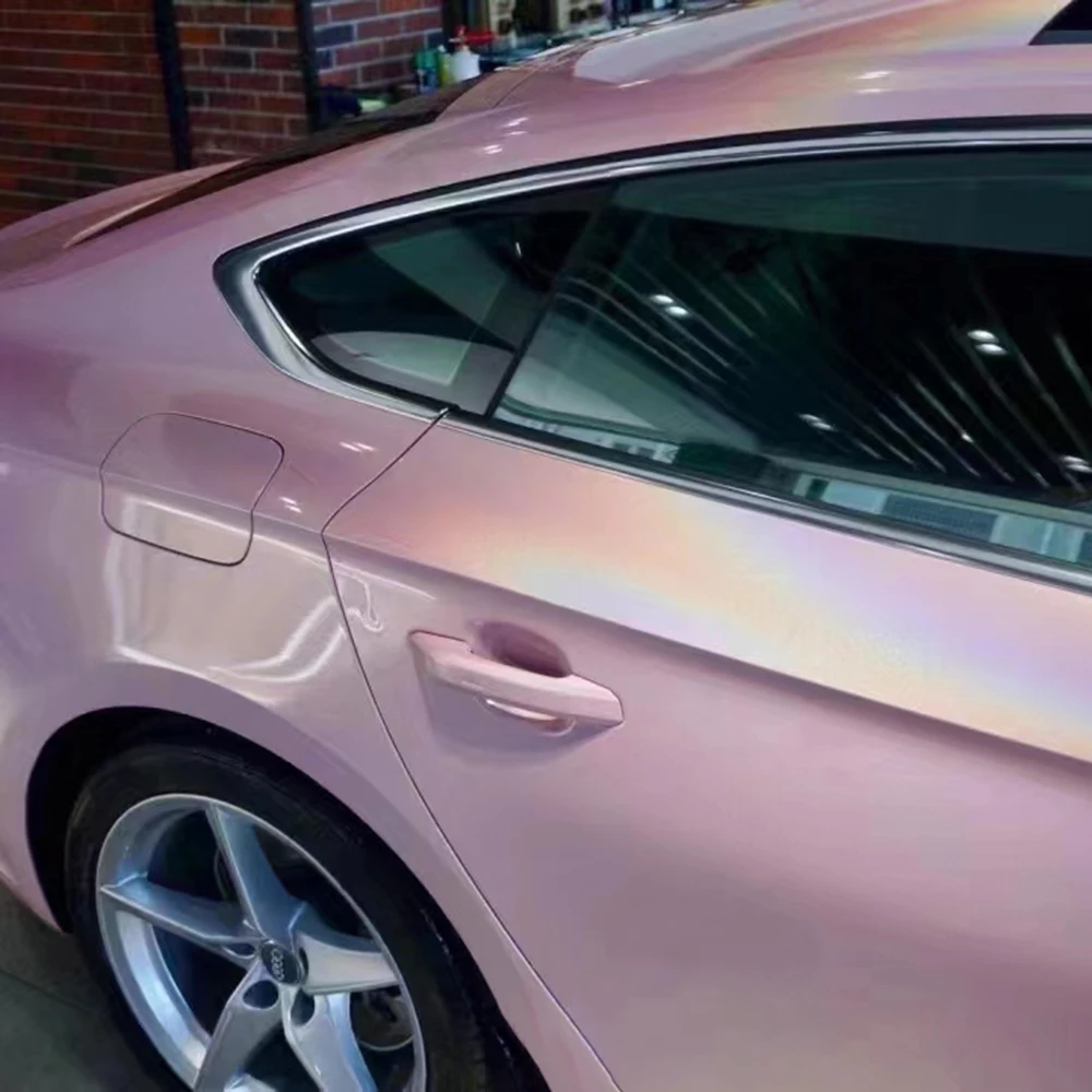 Iridescent Car Wrap Plastic Coating For Cars Car Stickers Laser Pink