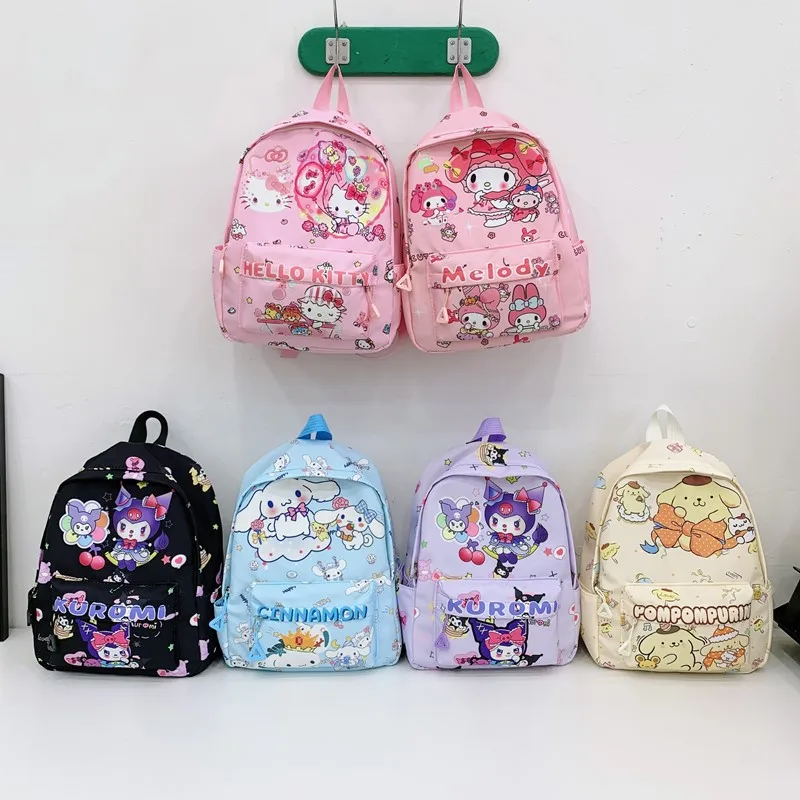 girls' school hello kitty backpack Sanrio Shoulder Bag for Girls, Boys, Adults - Cute 18" Inch Hello Kitty Kids Backpack for (Hello Kitty Dessert) Make school days extra special with the Hello Kitty Backpack and Lunch Bag set Hello Kitty Backpack/Lunch Bag Combo