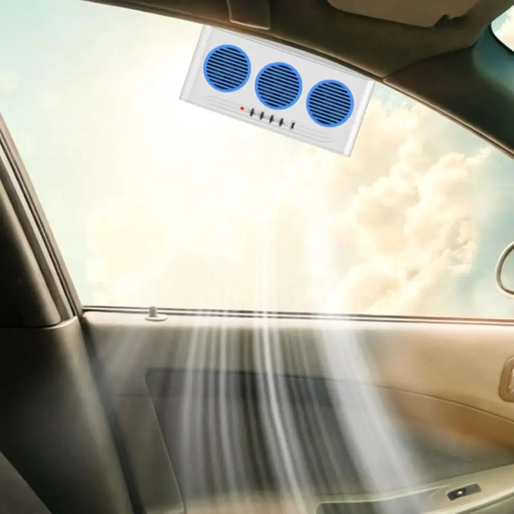 Three Outlets Solar Powered Fan Solar Powered With Light Air Vent Cooler Window Mount Vent Cooler Solar Car Fan Truck