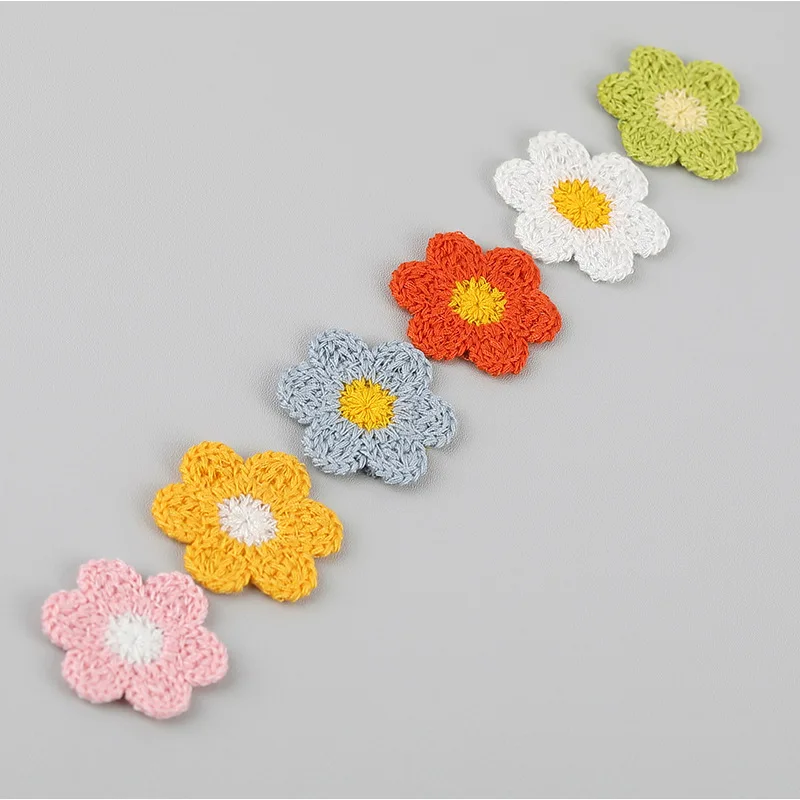 10PCS Flower Knitted Patches Embroidered Fabric Curtains Duvet Covers Decorative Stickers Clothing Accessories