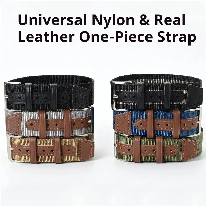20mm 22mm Nylon-Leder-Uhrenarmband für Herren, Militär-Stoffschlaufe, Ersatz-Uhrenarmband für Hamilton Khaki Field Serie