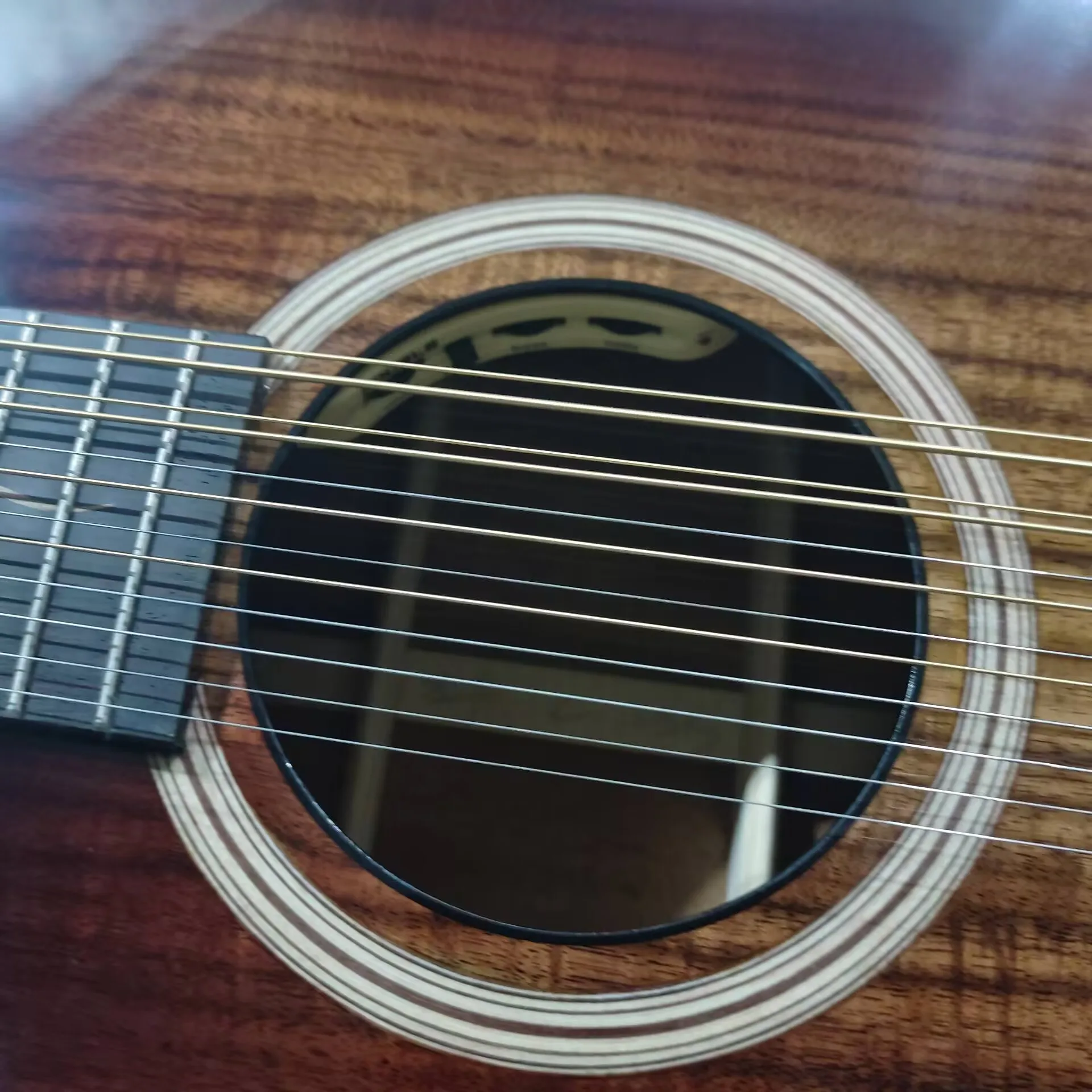 جيتار Lefty Koa مكون من 12 سلسلة لليد اليسرى بلمسة نهائية لامعة جيتار صوتي/كهربائي مخصص يتم شحنه من الولايات المتحدة الأمريكية والصين