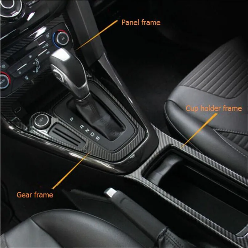 Car-Styling Gear panel cup holder door handle steering wheel air vent Decorative case For Ford Focus 3 mk3 2015-2018