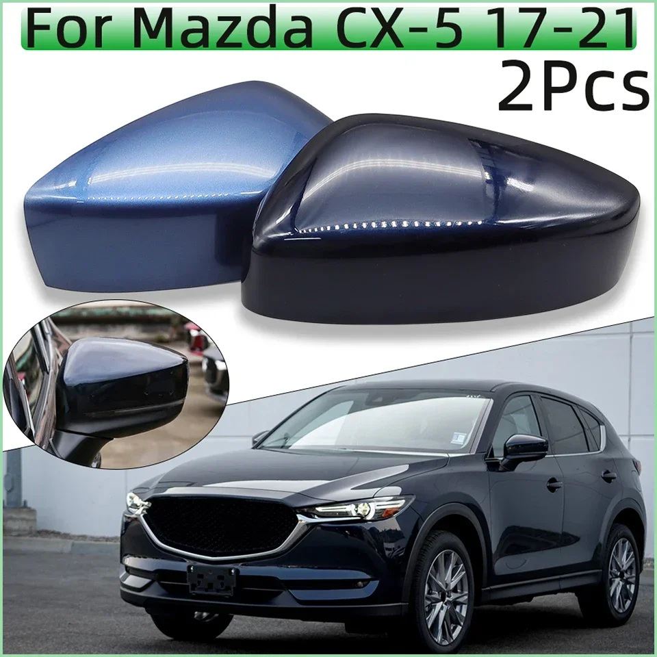 

2Pcs Door Outer Rearview Shell Cover Housing Lid For Mazda CX5 CX-5 KF 2017 2018 2019 2020 2021 Wing Rearview Side Mirror Cap