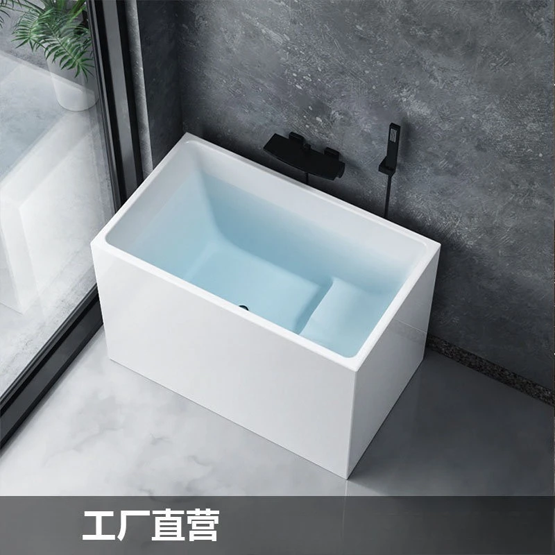 Mini-Badewanne, japanische, tiefe Sitzbadewanne aus Acryl, freistehende Haushaltsbadewanne für Erwachsene