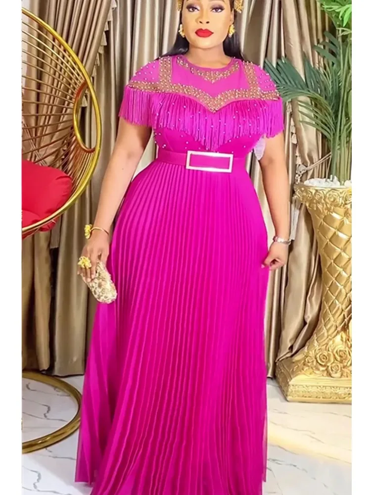 

Plus Size African Party Dresses for Women 2025 New Fashion Dashiki Ankara Wedding Evening Gown Elegant Turkey Muslim Maxi Dress
