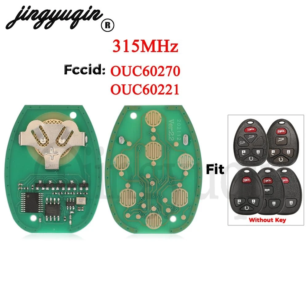 

Пульт дистанционного управления jingyuqin 315 МГц OUC60270 / OUC60221 для каркаса Buick, Люцерна, Cadillac, подходит для Chevrolet GMC посылка Yukon